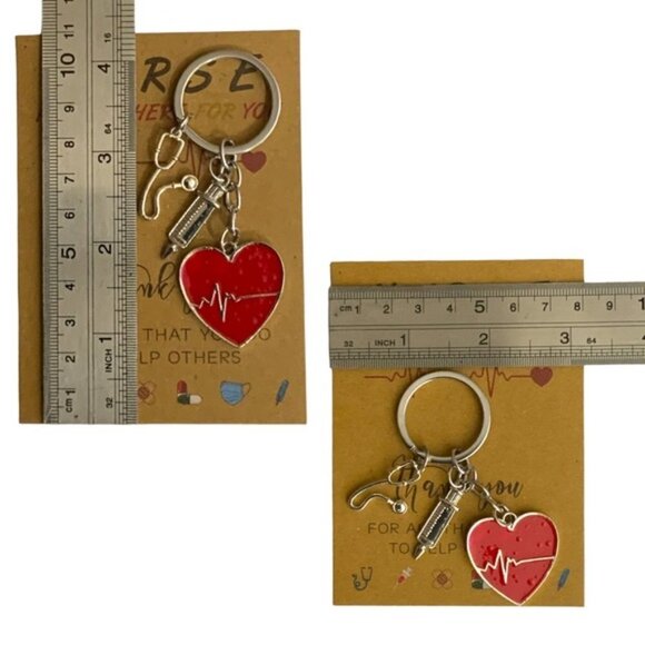 Nurse Keychain Gift Set 3 Pendants with Appreciation Thank You Card RN - Picture 16 of 16